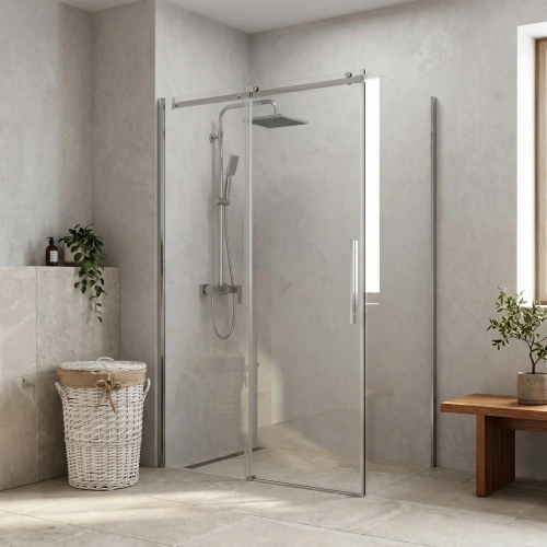 Душевой уголок WasserKraft Dinkel 58R33 90х130 прямоугольный, без поддона, прозрачное стекло, хром от магазина Vanna-Vanna.ru!