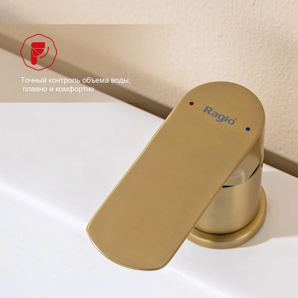 Смеситель на борт ванны Raglo R03.31.03, сатин золотой от магазина Vanna-Vanna.ru!