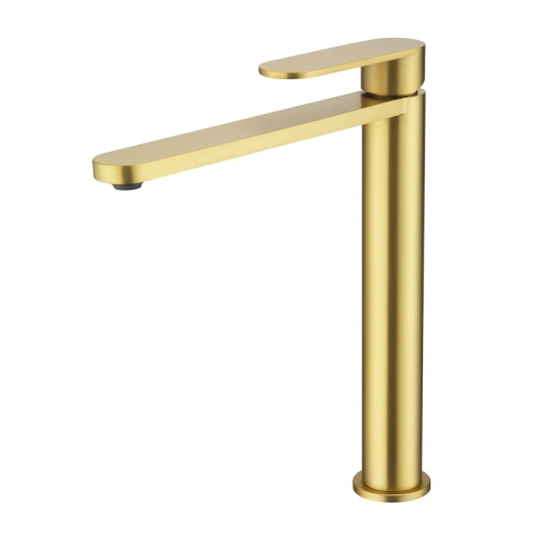 Смеситель для раковины высокий Raglo R10.15.03, золотой сатин от магазина Vanna-Vanna.ru!