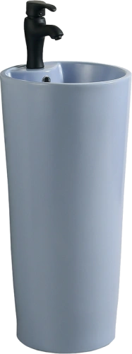 Раковина SantiLine SL-4007BM напольная, голубой матовый