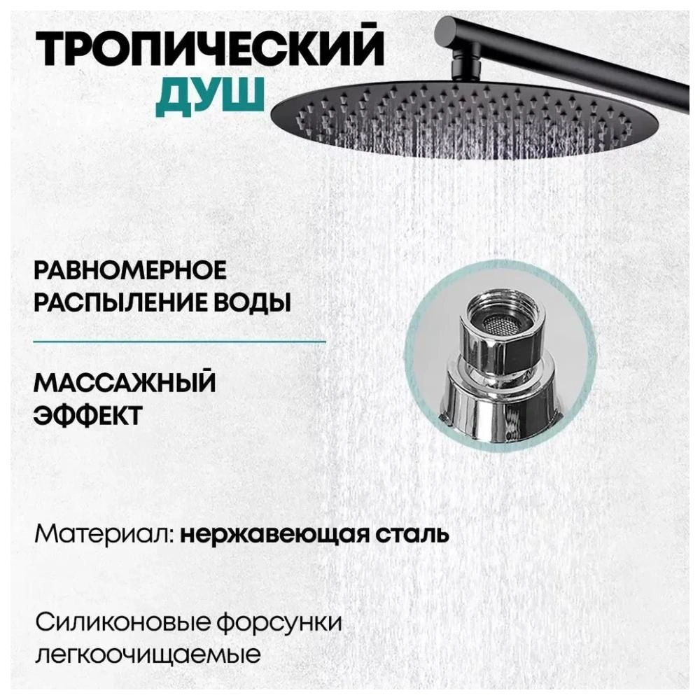 Душевая система встраиваемая Grocenberg GB5001BL, черный от магазина Vanna-Vanna.ru!