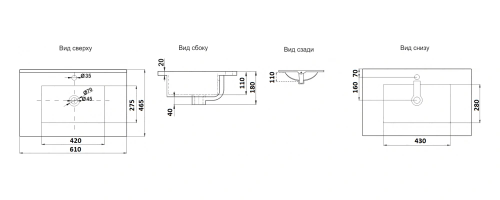 Тумба с раковиной Brevita Greenwood 60 подвесная, зеленый/дуб Галифакс