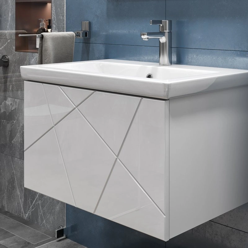 Тумба подвесная Vigo Geometry 70 с раковиной Фостер 70, белый от магазина Vanna-Vanna.ru!