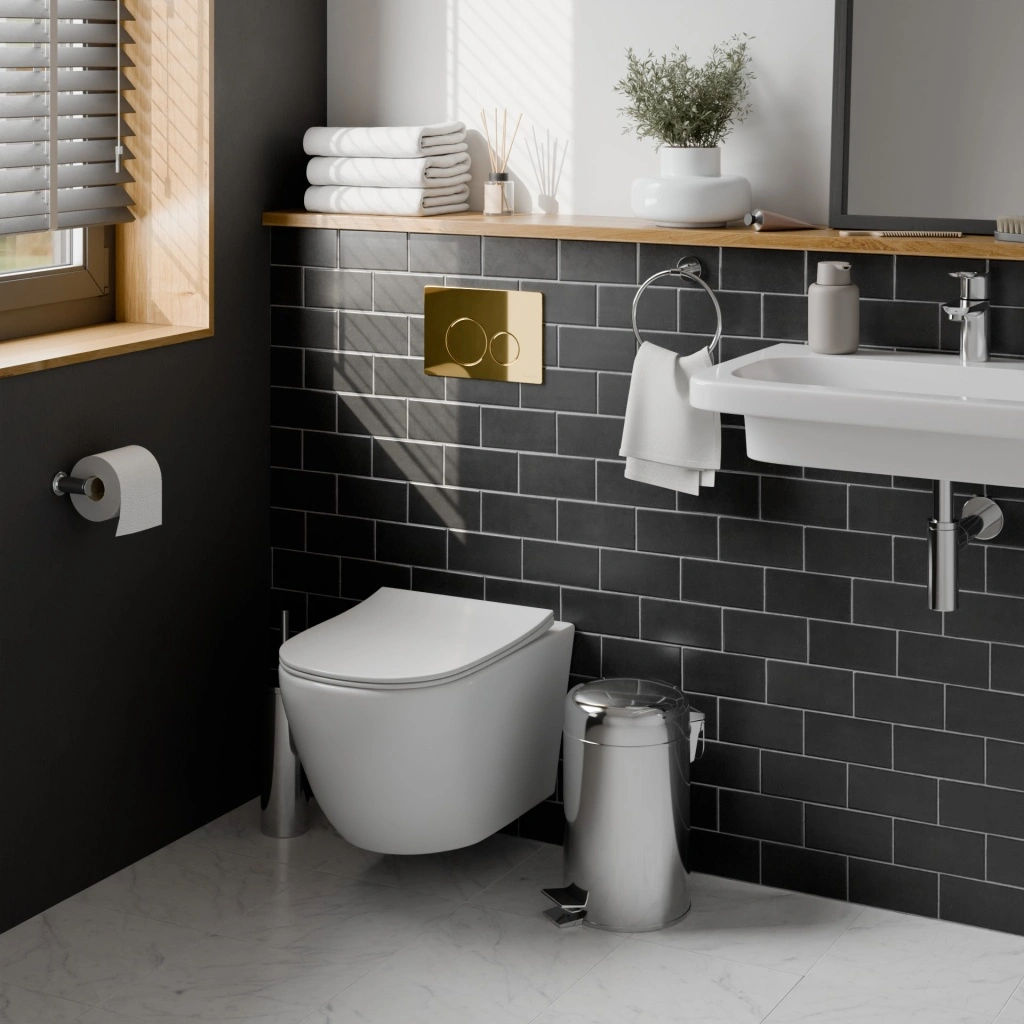 Комплект 3в1 IBERICA BLANCA инсталляция SILENCIO, унитаз BILBAO ALTO белый, кнопка смыва INOX-O золото глянцевое (IB001.BLA.234.816) от магазина Vanna-Vanna.ru!