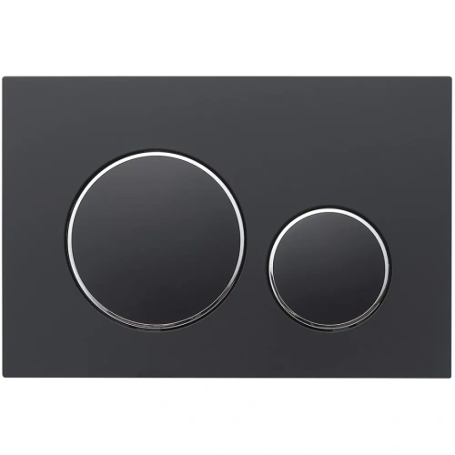 Кнопка смыва Veconi FLUSH V10, FLV10-BC, 240х162х7, пластик, черный матовый кайма - хром глянец от магазина Vanna-Vanna.ru!