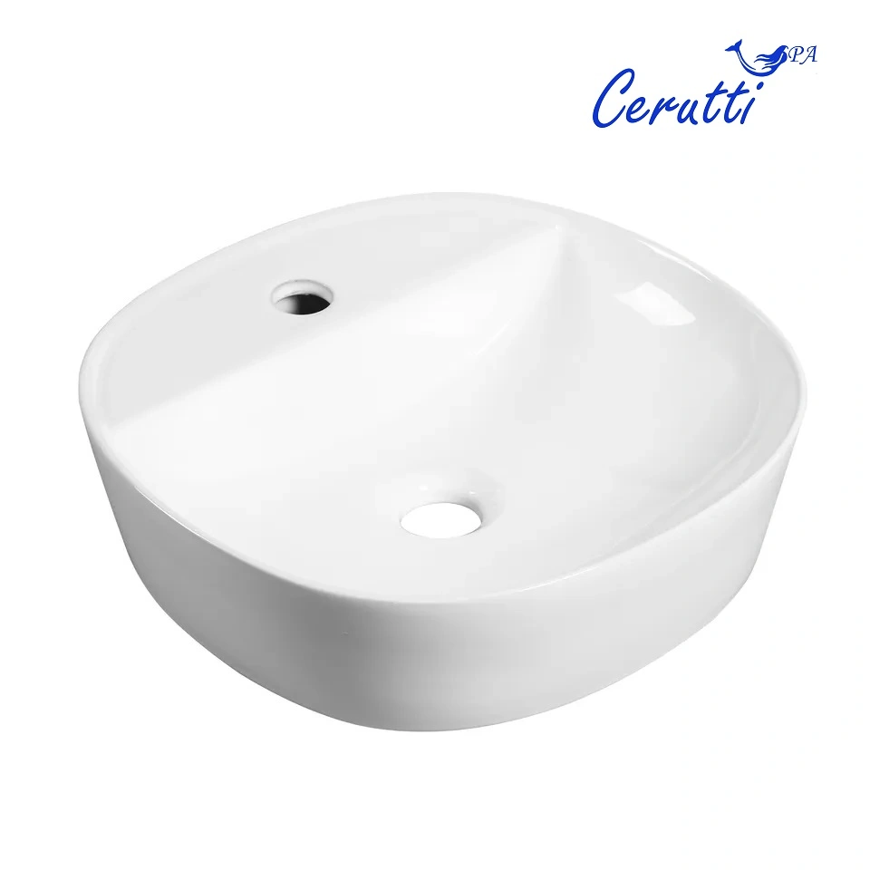 Раковина Ceruttispa CR0075 накладная, белая, квадратная, с отверстием под смеситель 400х400х120 от магазина Vanna-Vanna.ru!
