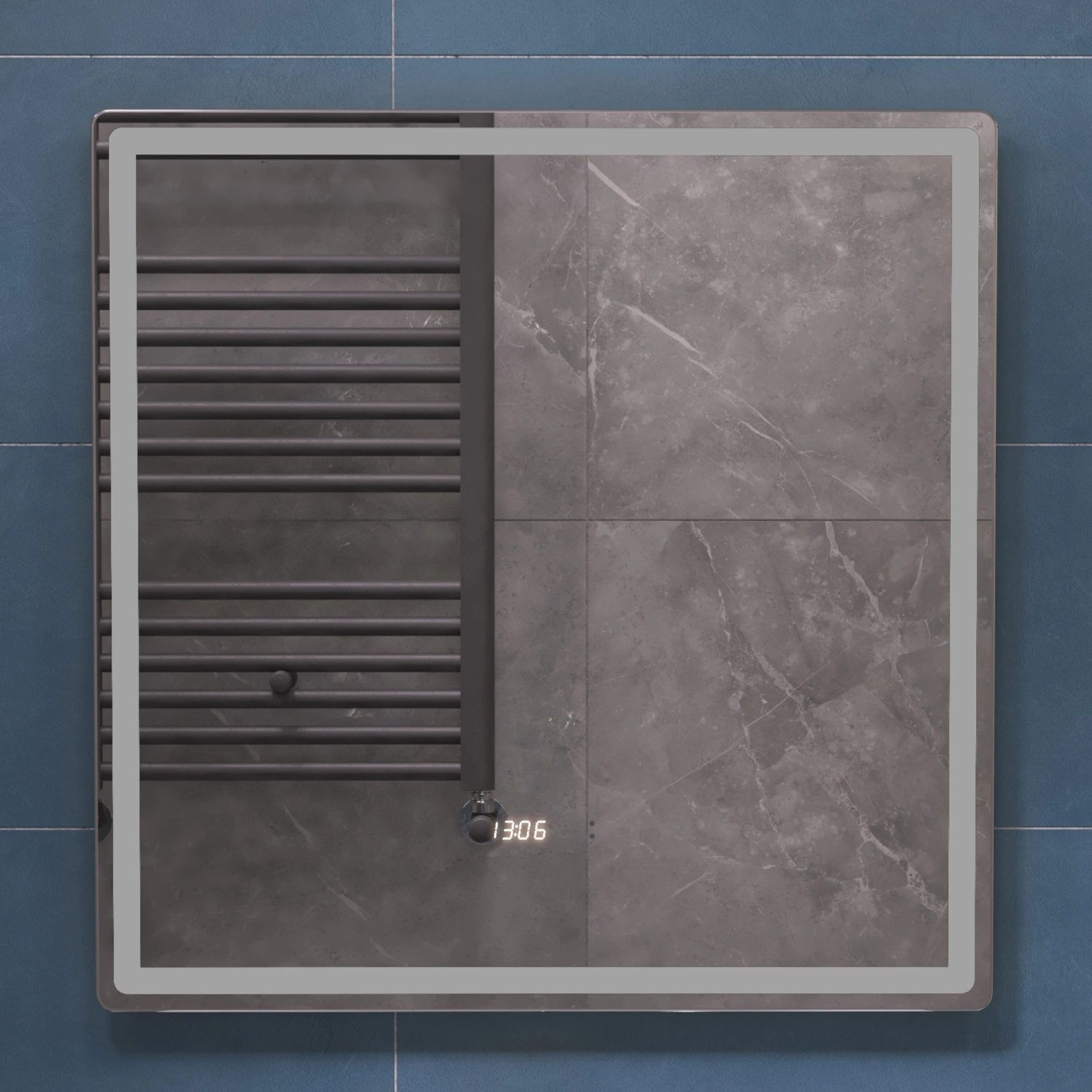 Зеркало Vigo Geometry Luxe 700 свет, сенсор, часы, антизапотевание от магазина Vanna-Vanna.ru!