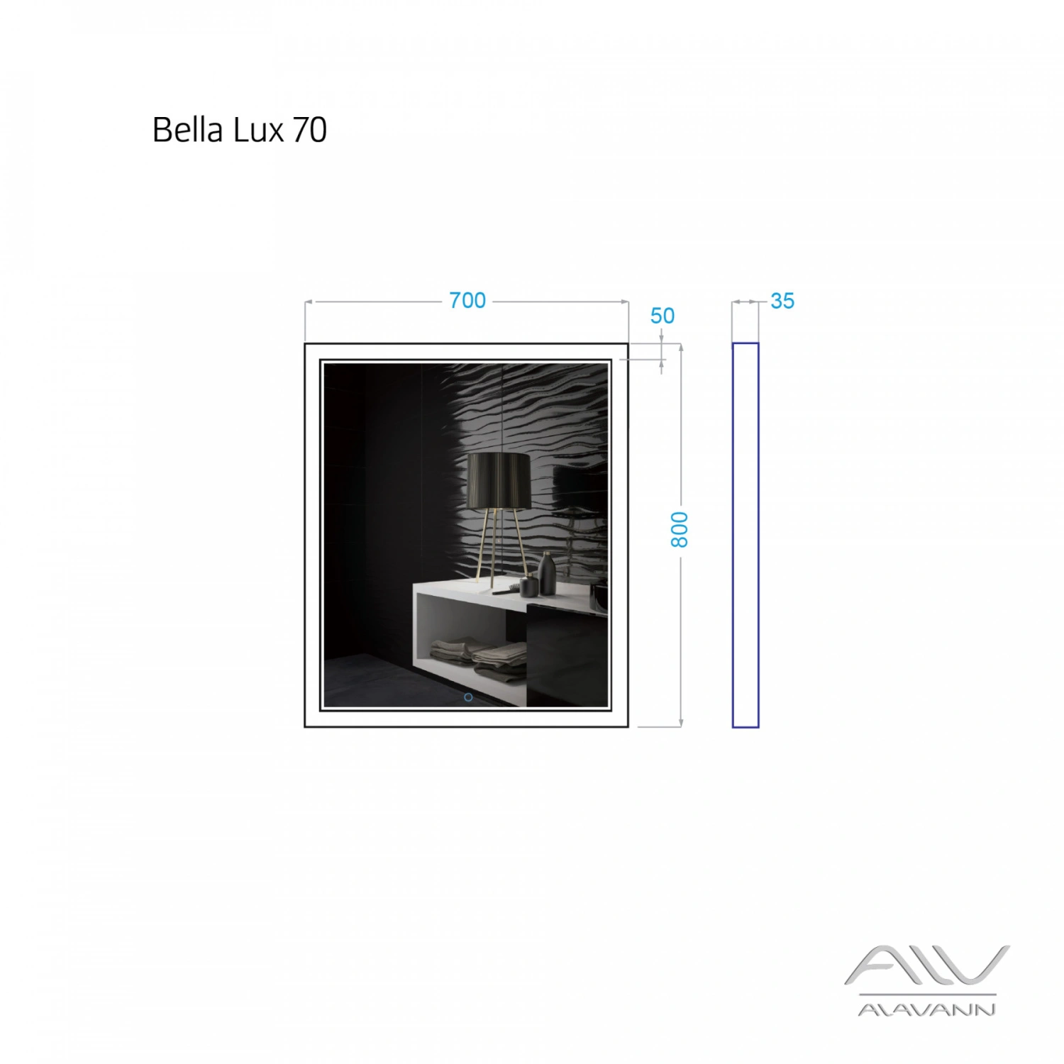 Зеркало Alavann Bella Lux 70 свет ИК выключатель от магазина Vanna-Vanna.ru!