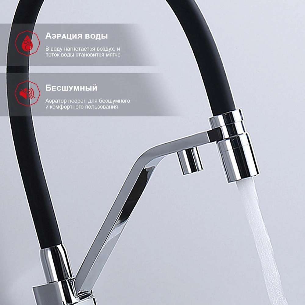 Смеситель для кухни с подключением фильтра Raglo R85.62, хром