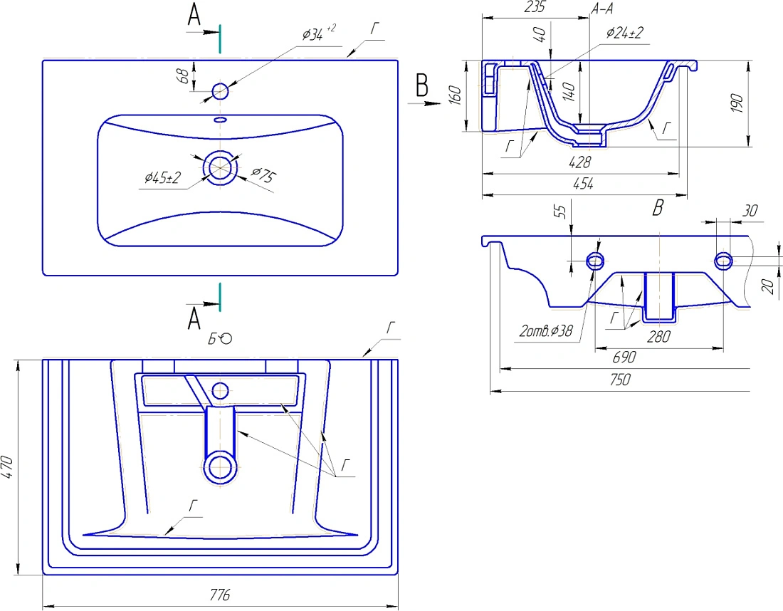 Тумба с раковиной подвесная Dreja Gio 80 см, белый от магазина Vanna-Vanna.ru!