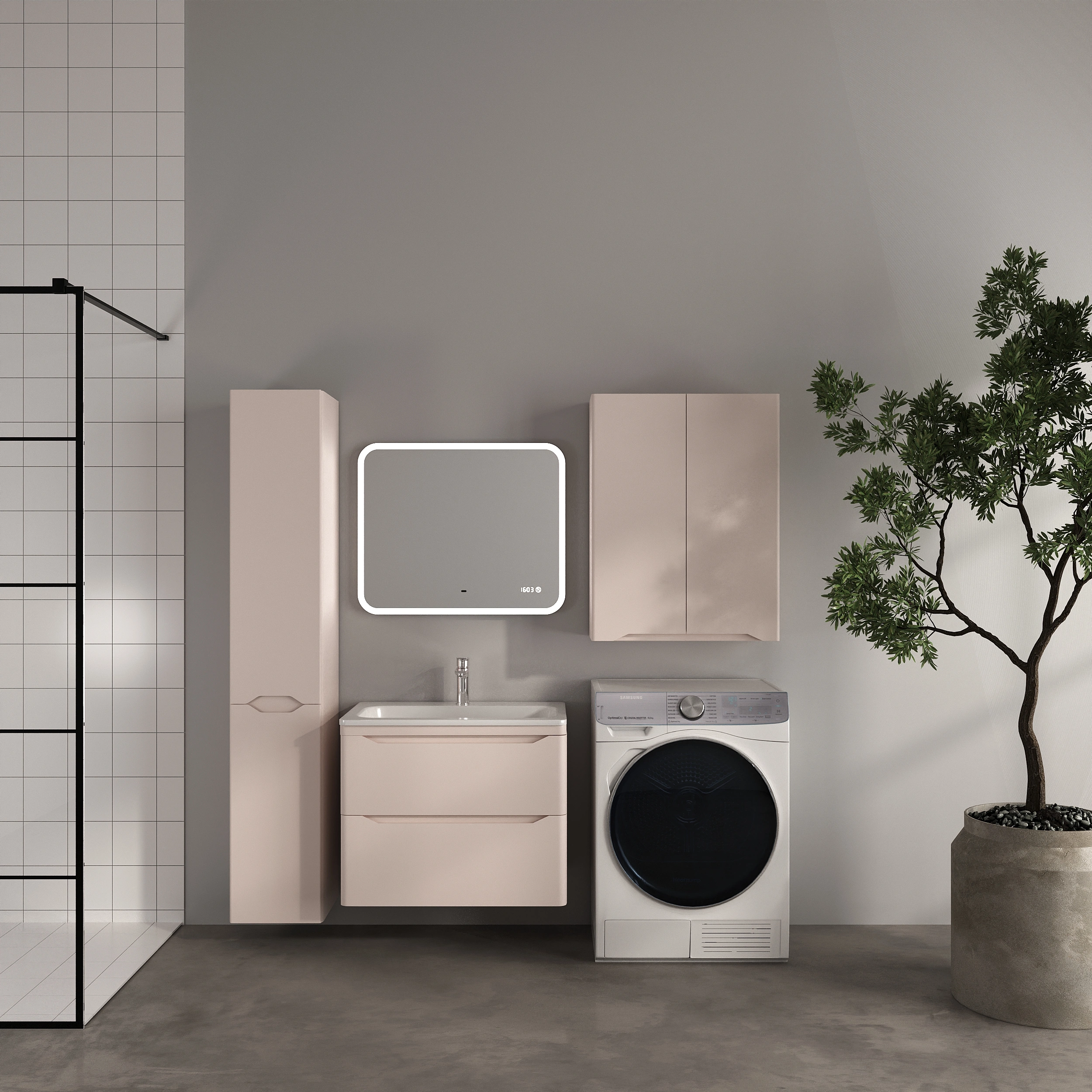 Тумба подвесная Style Line Марелла 70 (2 ящ.) антискрейтч карамель с раковиной Марелла Люкс 700х400 от магазина Vanna-Vanna.ru!