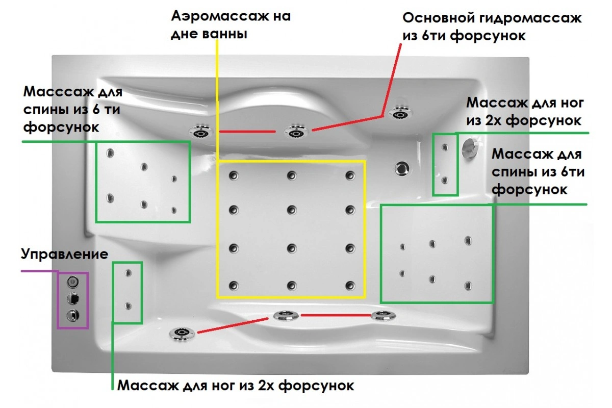 Ванна акриловая Vayer Coral 180x120 от магазина Vanna-Vanna.ru!