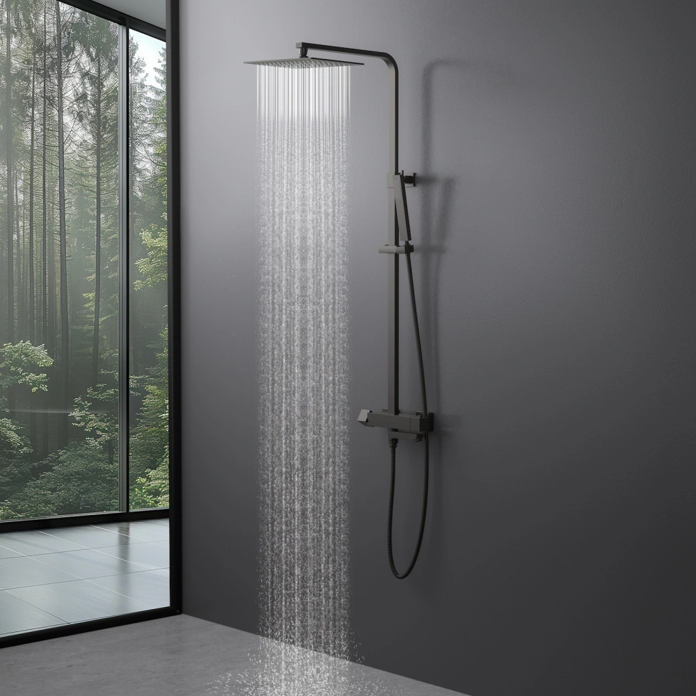 Душевая система с термостатом Timo Tetra-thermo SX-0169/18 черное золото от магазина Vanna-Vanna.ru!