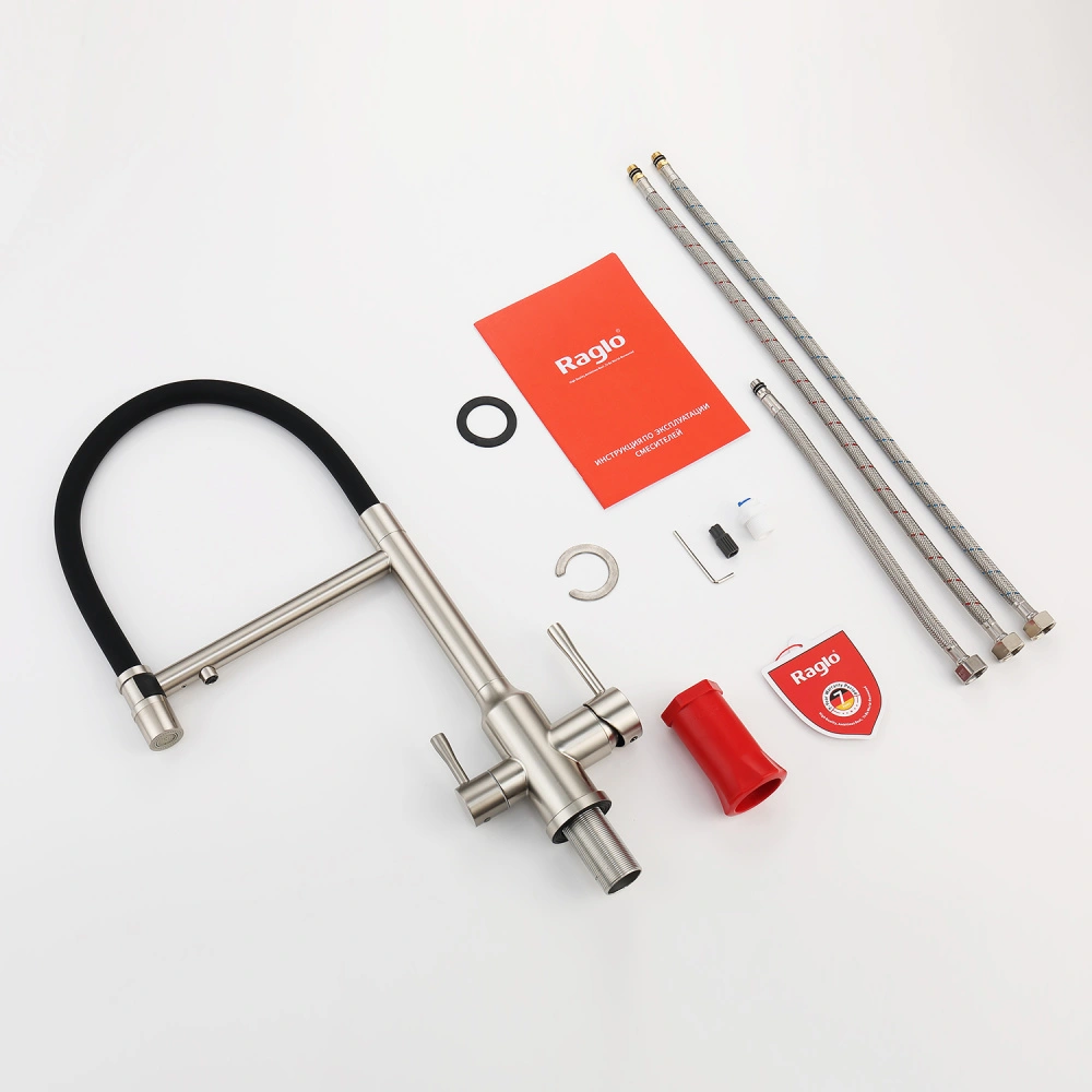 Смеситель для кухни с подключением фильтра Raglo R81.63.05, сатин от магазина Vanna-Vanna.ru!