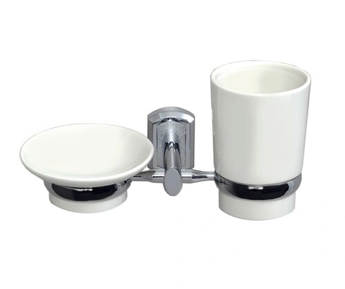 Стакан и мыльница WasserKraft K-28126 хром, белый от магазина Vanna-Vanna.ru!