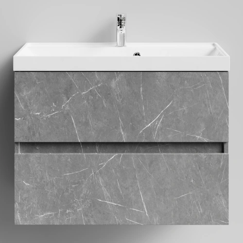 Тумба с раковиной Vod-ok Бест 80  подвесная, Мрамор Серый софт тач от магазина Vanna-Vanna.ru!