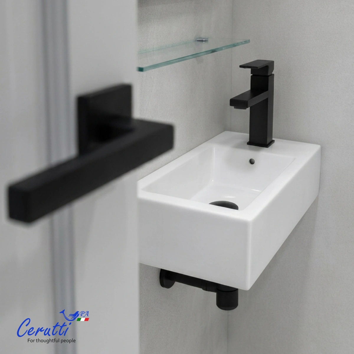 Раковина Ceruttispa CR4005R накладная, белая, прямоугольная, 500х260х140 R от магазина Vanna-Vanna.ru!