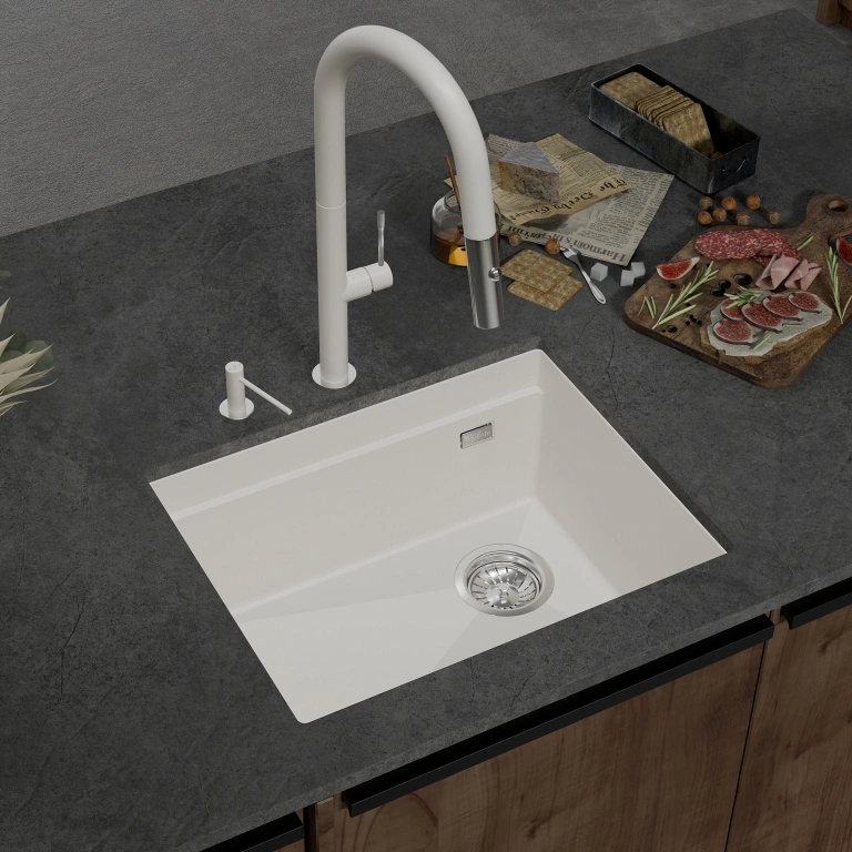 Кухонная мойка Rivelato LINO LN-554-R иней от магазина Vanna-Vanna.ru!