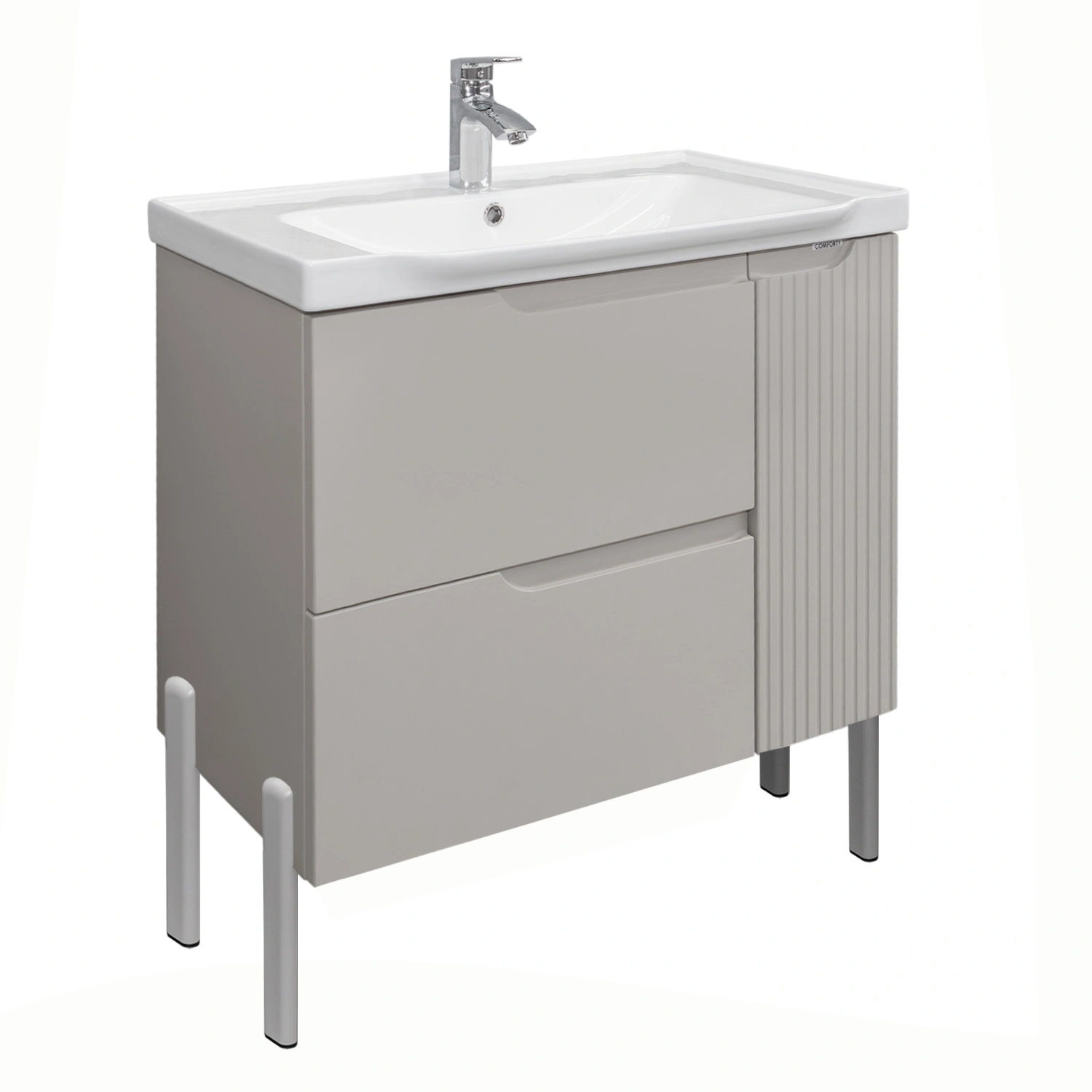 Тумба подвесная Comforty Сидней-80 серый шелк с раковиной CF188057-80 от магазина Vanna-Vanna.ru!