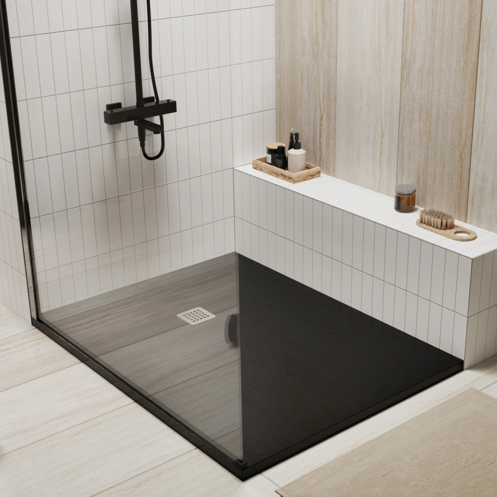 Поддон для душа WasserKraft Dill 61T06 120х80 прямоугольный, из искусственного камня, черный матовый от магазина Vanna-Vanna.ru!
