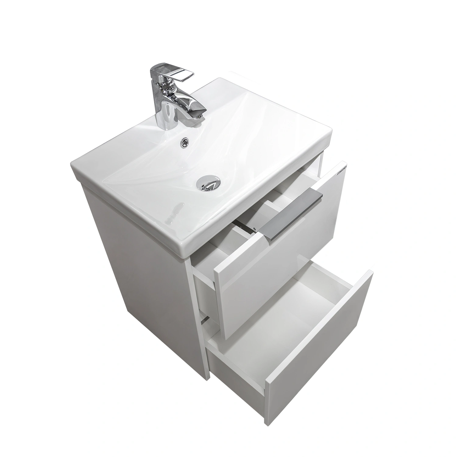 Тумба подвесная Comforty Сенеж-50 белый глянец с раковиной CF19696BX-50 от магазина Vanna-Vanna.ru!