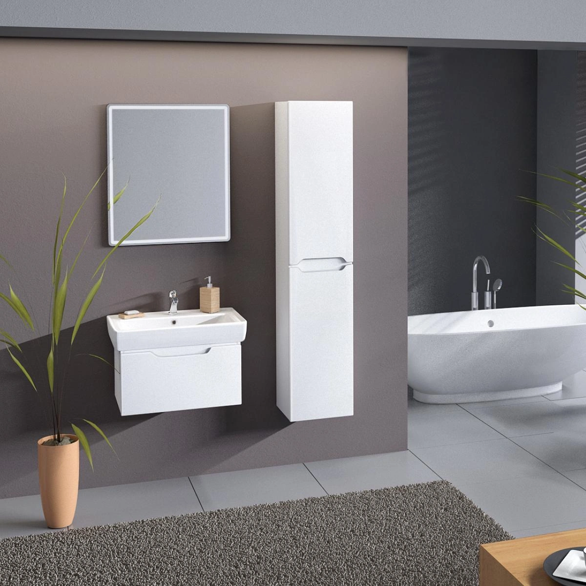 Зеркало Dreja Tiny 50 см, белый от магазина Vanna-Vanna.ru!