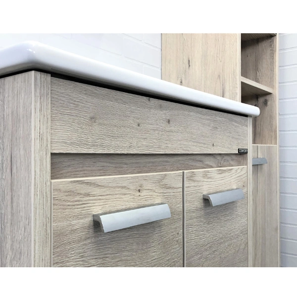 Тумба напольная Comforty Марио 60 Дуб дымчатый с раковиной Квадро 60 от магазина Vanna-Vanna.ru!