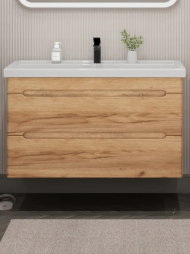 Тумба подвесная SanStar Diva 100 с раковиной Фостер 100, Gold Craft