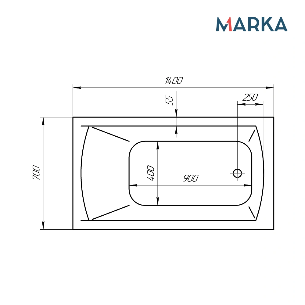 Ванна 1Marka MODERN 140*70 Комплект Стандарт 1+ от магазина Vanna-Vanna.ru!
