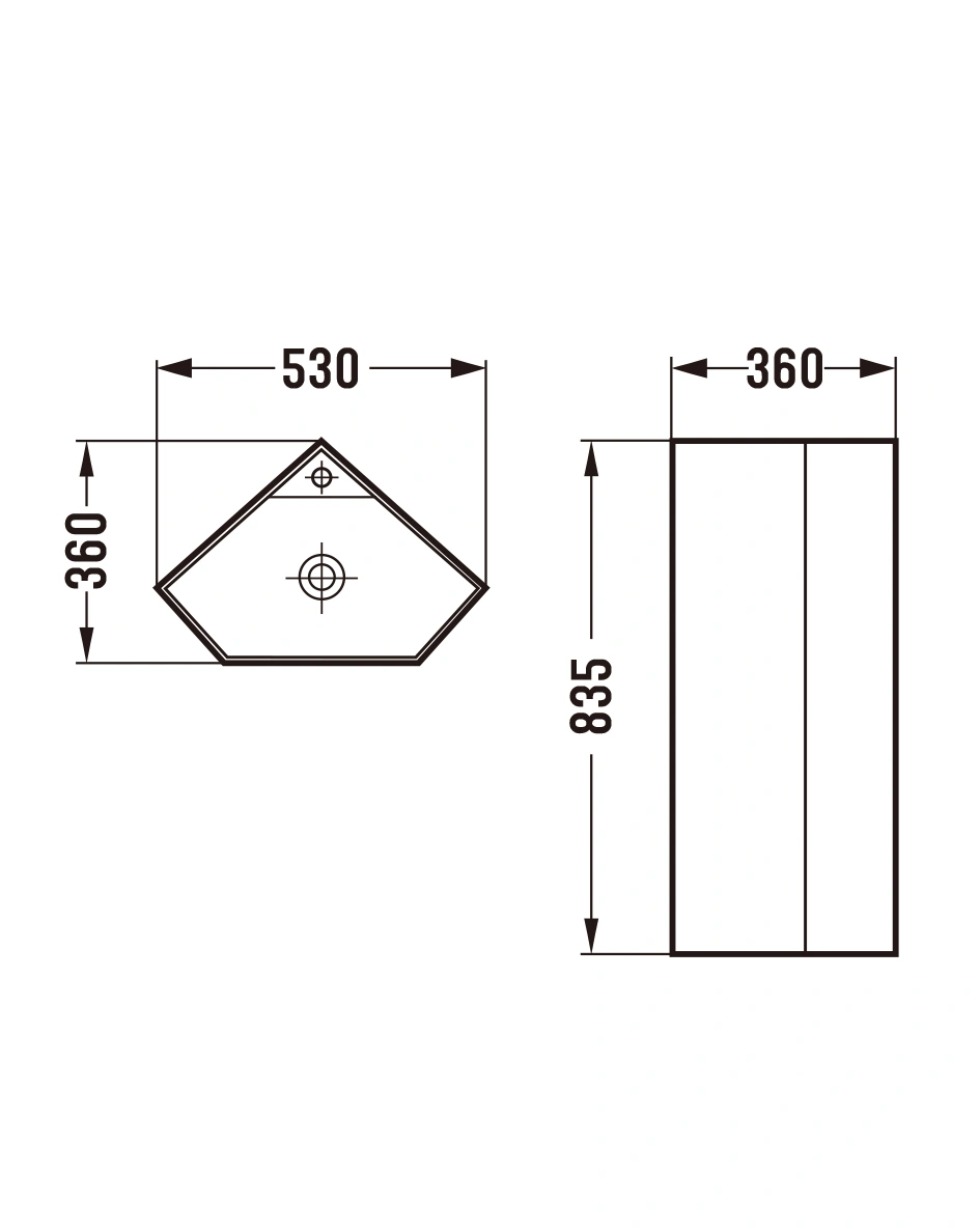 Раковина SantiLine SL-4026 керамическая напольная (моноблок)