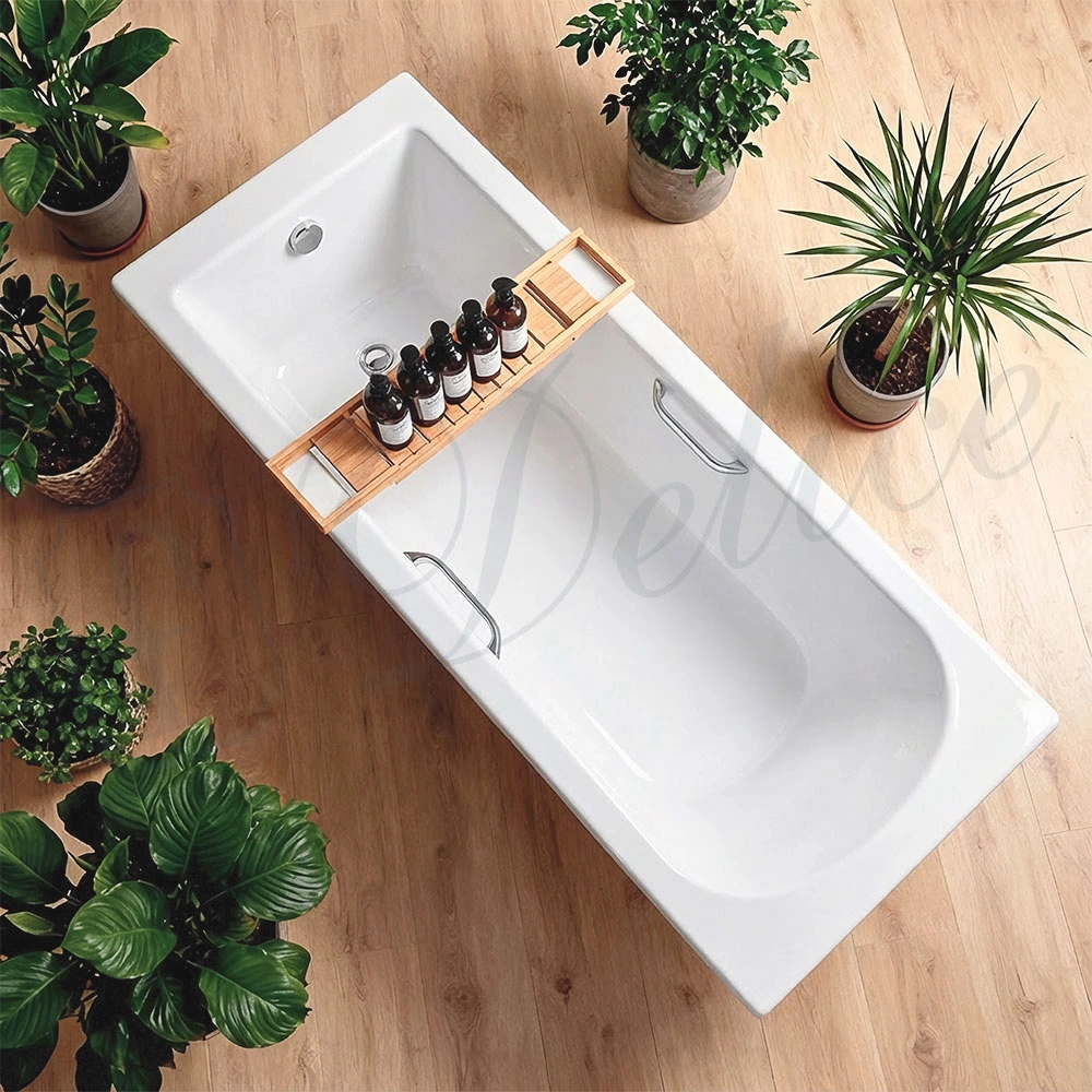 Ванна из литьевого мрамора Delice Scandi 160х70 глянцевая с ручками Хром DLR330024R-G от магазина Vanna-Vanna.ru!