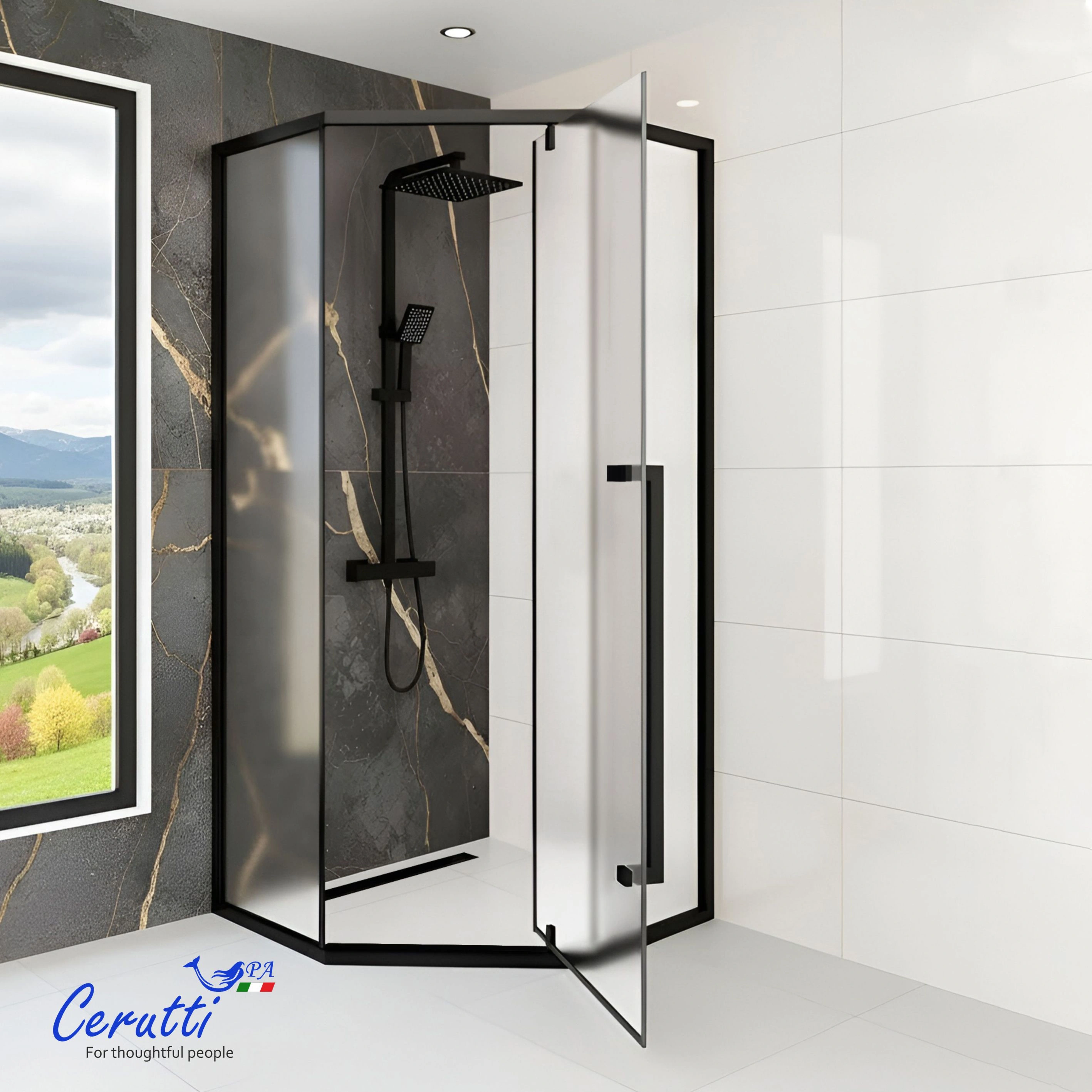 Душевое ограждение Ceruttispa C3AF R (90x90x195) от магазина Vanna-Vanna.ru!