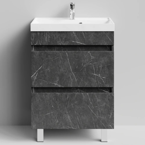 Тумба с раковиной Vod-ok Бест 60  напольная, Мрамор Графит софт тач от магазина Vanna-Vanna.ru!