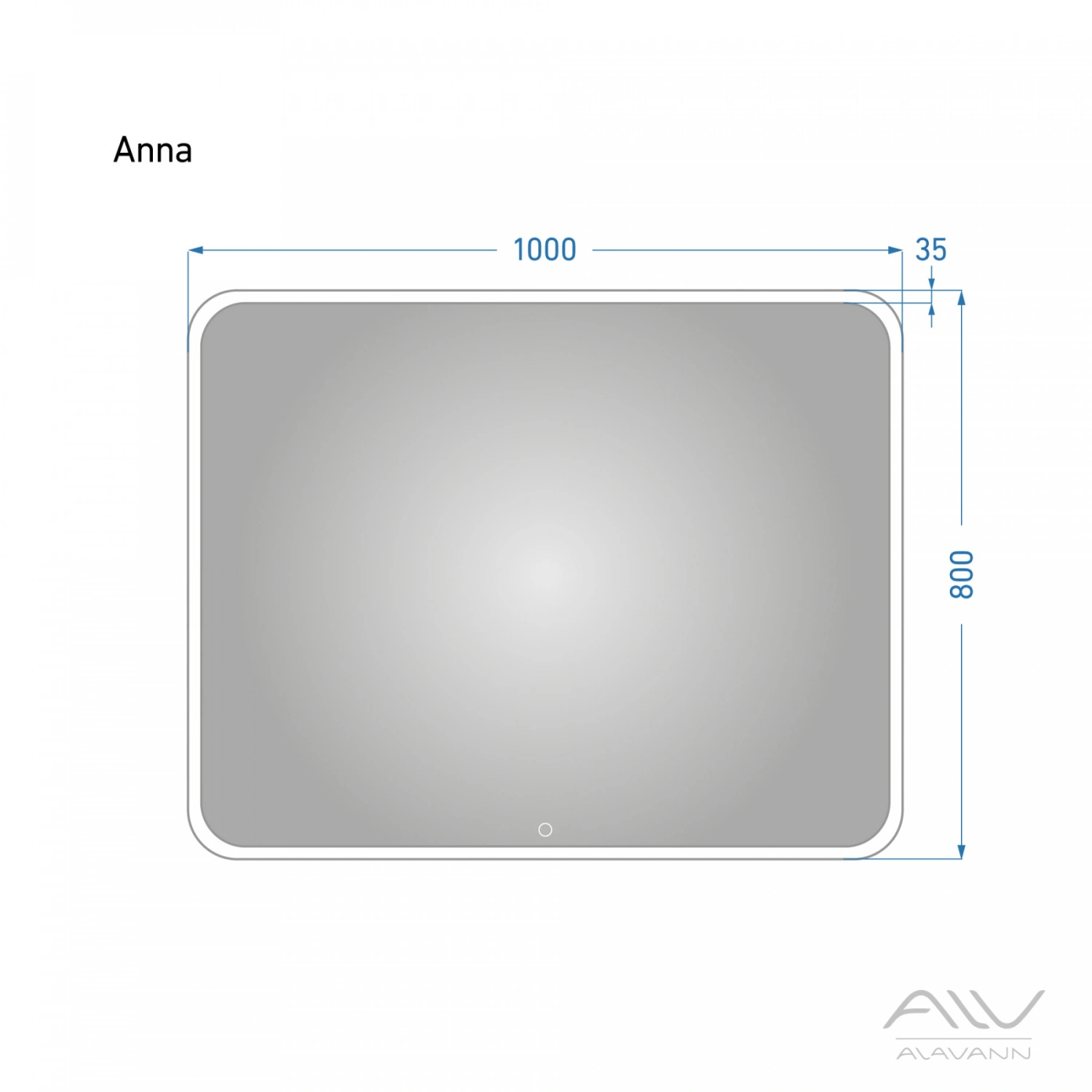 Зеркало Alavann Anna 100 свет, сенсор, белый от магазина Vanna-Vanna.ru!
