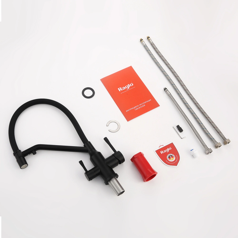 Смеситель для кухни с подключением фильтра Raglo R81.62.06, черный от магазина Vanna-Vanna.ru!