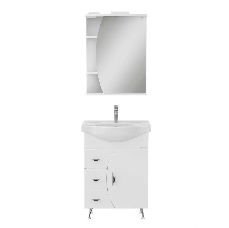 Зеркало-шкаф Onika Луна 55.01 R свет, белый от магазина Vanna-Vanna.ru!