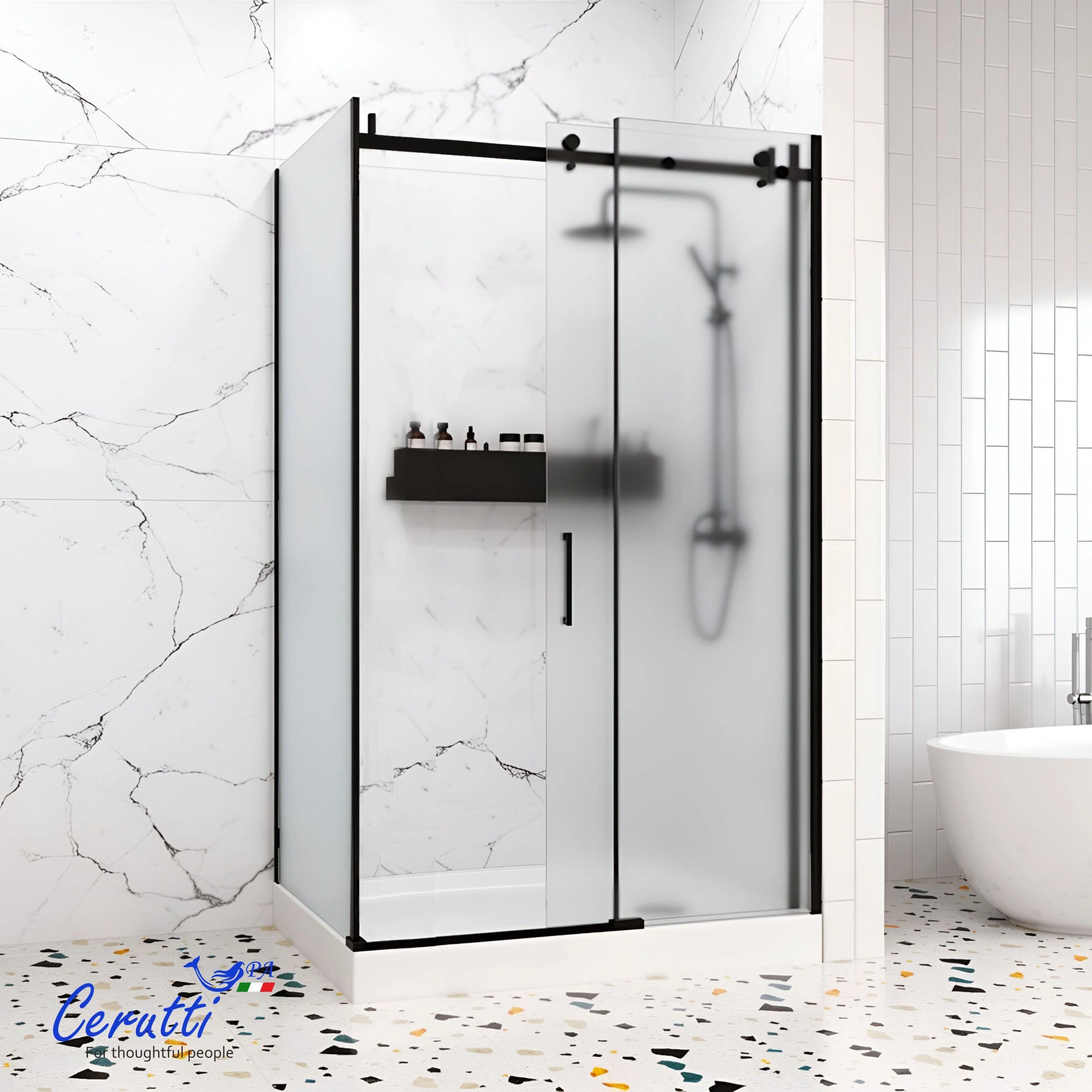 Душевое ограждение Ceruttispa ЧЕЗАС (CEZA'S) 120BF R (120x90x195) от магазина Vanna-Vanna.ru!