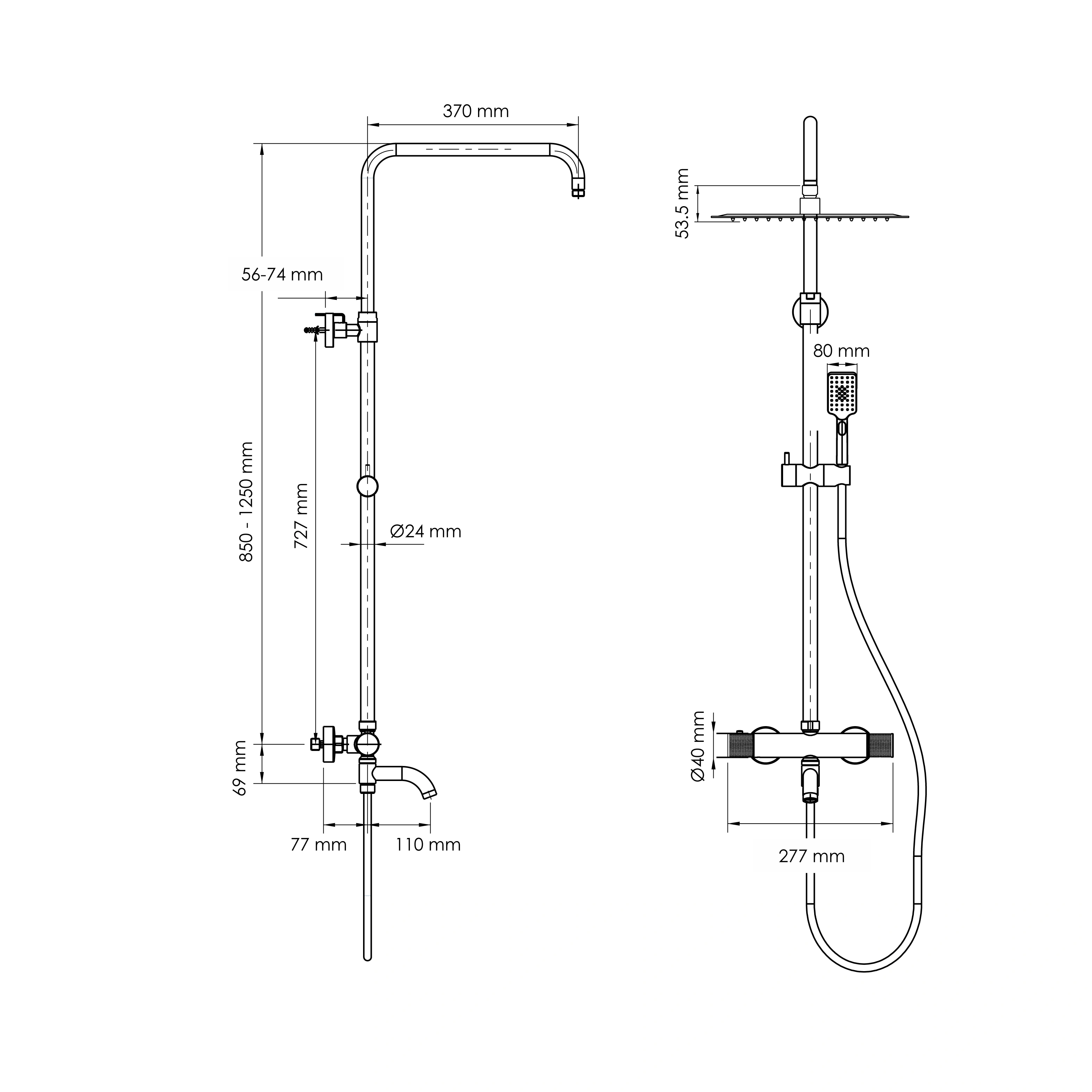 Душевая стойка со смесителем WasserKraft Muritz A98101.261.346PG золото глянцевое от магазина Vanna-Vanna.ru!