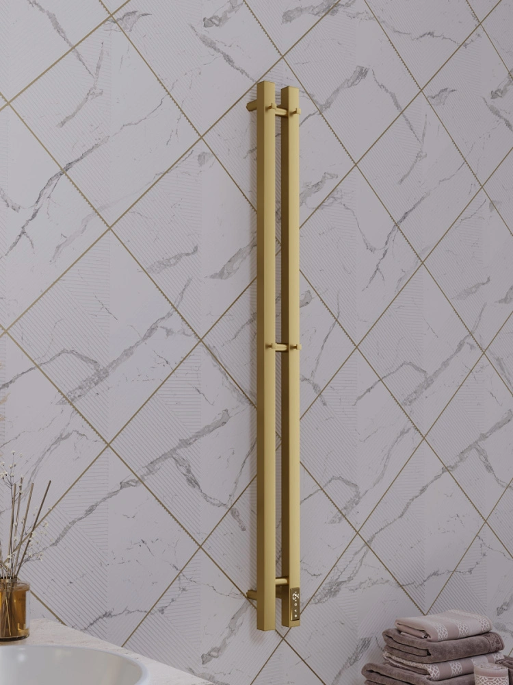Полотенцесушитель электрический APEXTERMO Сириус SR10111GL 1100x80 с крючками, золотой матовый от магазина Vanna-Vanna.ru!