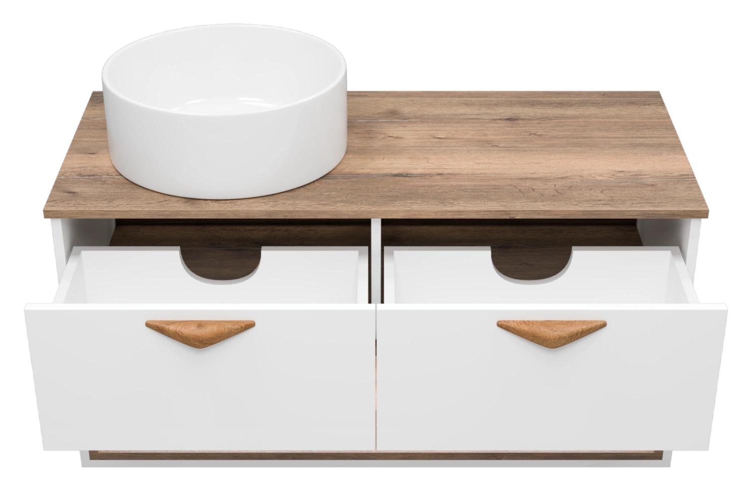 Тумба с раковиной Brevita Bergen 105 с подсветкой подвесная, белый