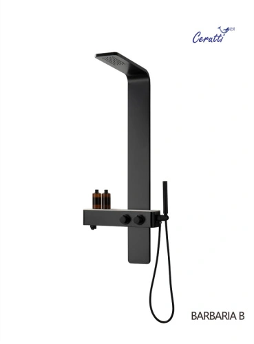 Душевая панель Ceruttispa BARBARIA B CT9657 из нержавеющей стали, цвет черный от магазина Vanna-Vanna.ru!