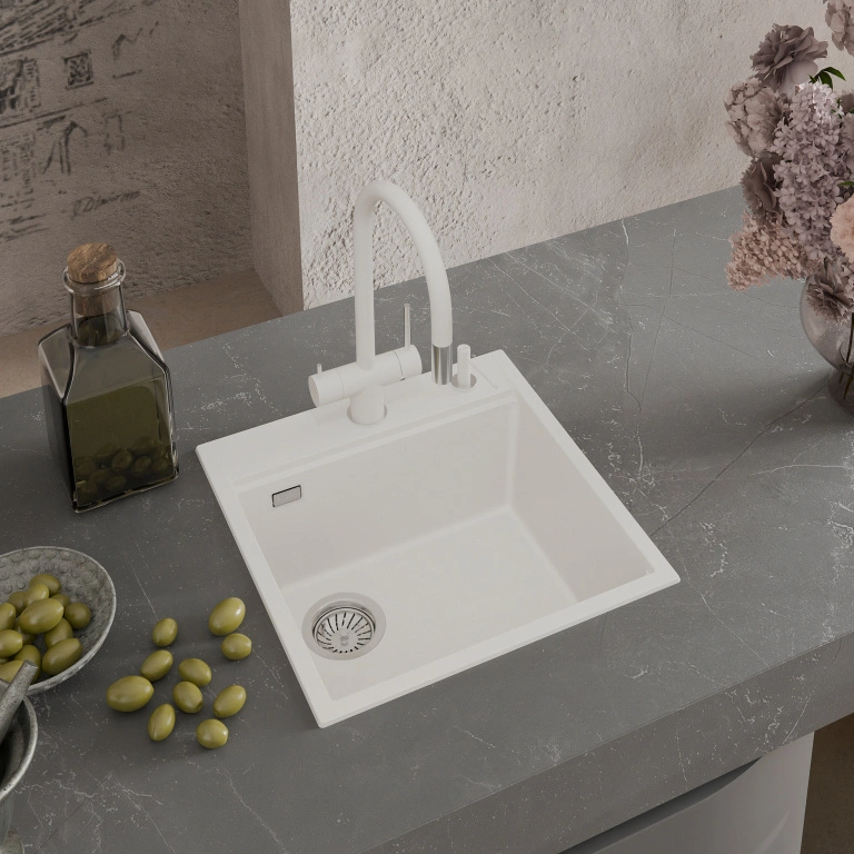 Кухонная мойка Rivelato TESORO TR-505-L, иней от магазина Vanna-Vanna.ru!