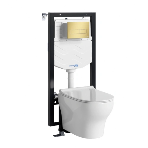 Унитаз подвесной WasserKRAFT 56TLT.010.ME.MG03.H001 с инсталляцией и кнопкой, белый от магазина Vanna-Vanna.ru!