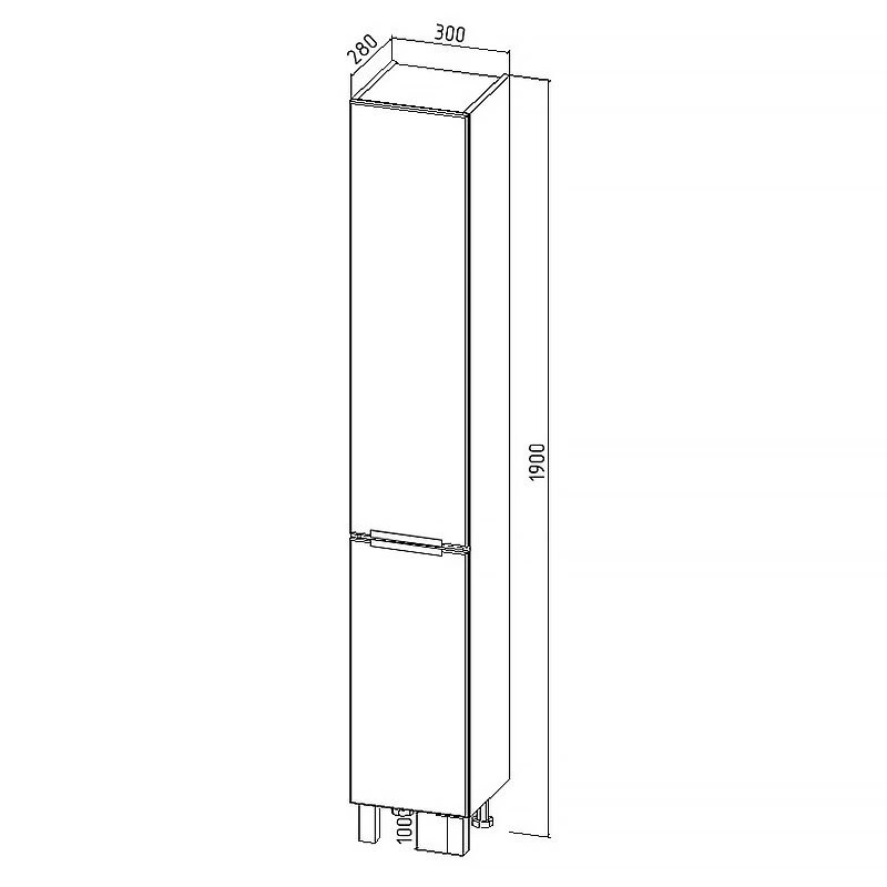 Пенал Viant Берлин 30 L/R напольный, цемент от магазина Vanna-Vanna.ru!