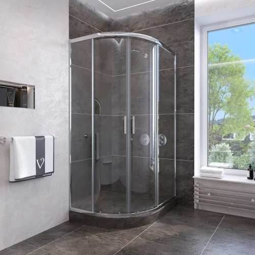 Душевой угол Veconi Rovigo RV-107, 900x900x1900, хром, стекло прозрачное от магазина Vanna-Vanna.ru!