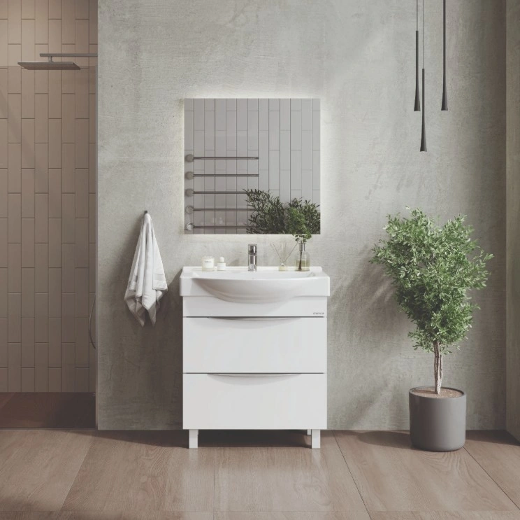 Тумба Onika Навиа 65 с раковиной Беверли 65 напольная, белая от магазина Vanna-Vanna.ru!