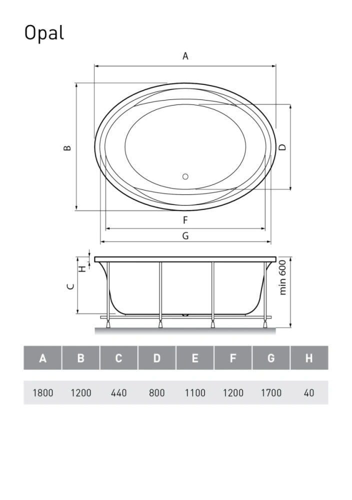 Ванна акриловая Vayer Opal 180x120 встраиваемая от магазина Vanna-Vanna.ru!