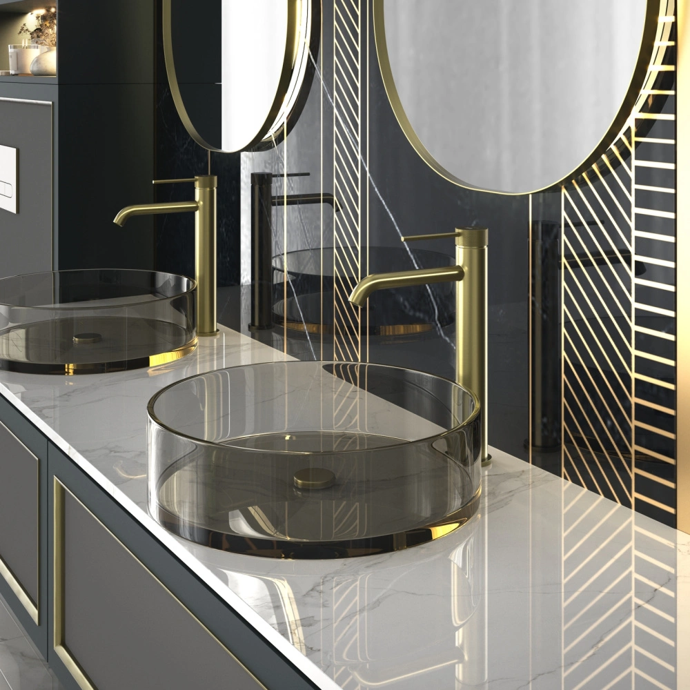 Смеситель для раковины-чаши Timo Saona 2411/17F золото матовое от магазина Vanna-Vanna.ru!