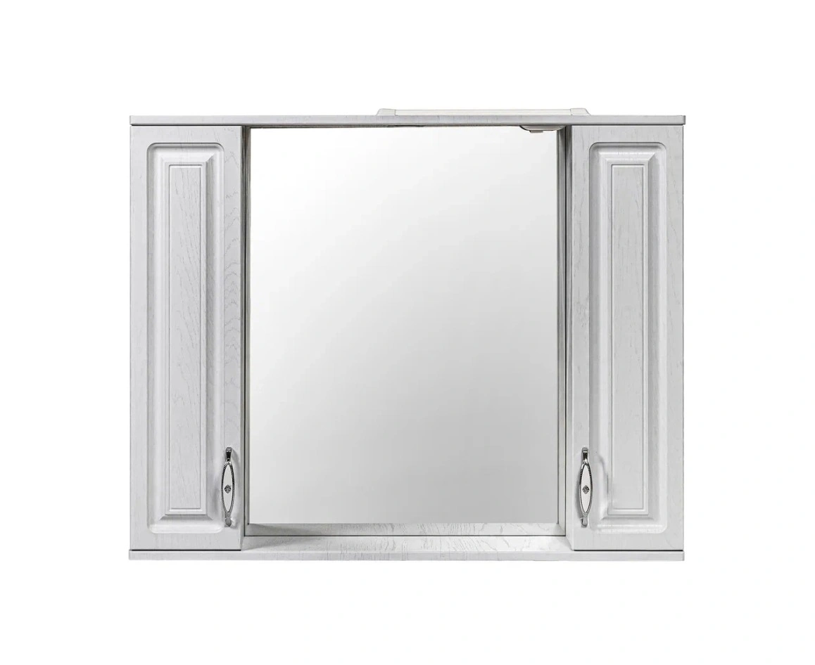 Зеркало со шкафчиком Stella Polar Кармела 100/С R свет, Люкс белое серебро от магазина Vanna-Vanna.ru!