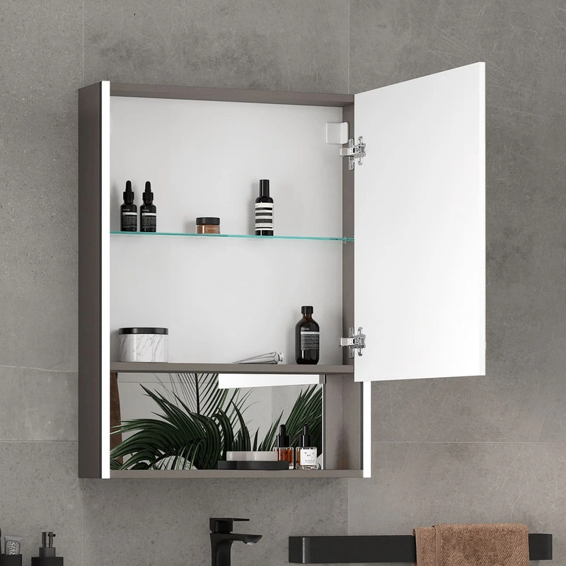 Зеркальный шкаф EQUIL Smile LED 60 R, лен антрацит